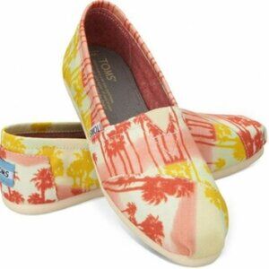 TOMS | Orange & Yellow Palm Tree Canvas Classics | Size 9W